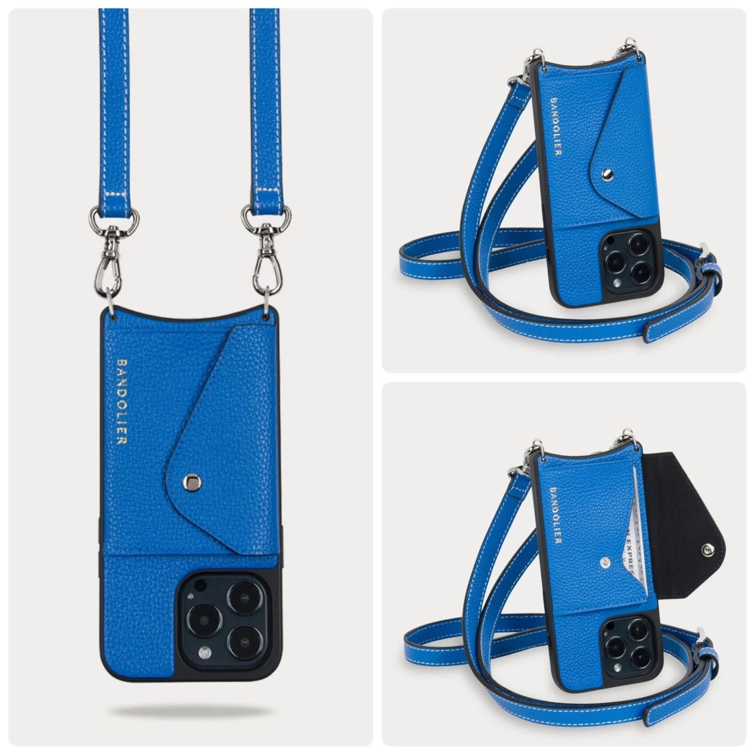 Bandolier Plain Leather IPhone 11 Pro IPhone 11 Pro Max IPhone 11 For Women Blue/silver X Iphone 12 Pro Max 4 Bandolier Plain Leather IPhone 11 Pro IPhone 11 Pro Max IPhone 11 For Women Blue/silver X Iphone 12 Pro Max - Image 4