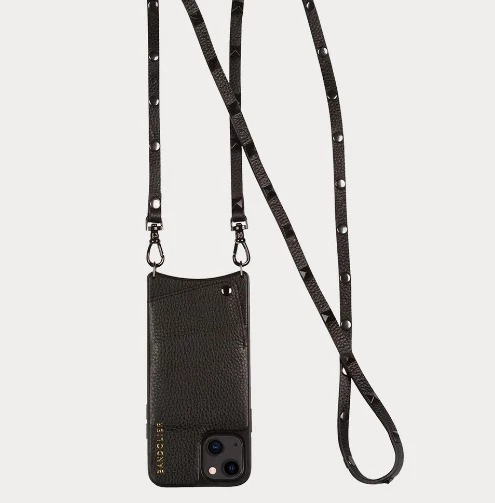 Bandolier SARAH Studded Plain Leather IPhone 8 IPhone 8 Plus IPhone X For Women (1)black/gold X Iphone 13 Pro Max 6 Bandolier SARAH Studded Plain Leather IPhone 8 IPhone 8 Plus IPhone X For Women (1)black/gold X Iphone 13 Pro Max - Image 6