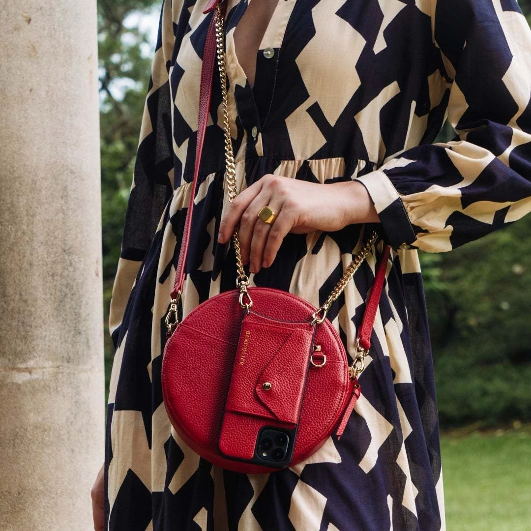 Bandolier Heart Blended Fabrics Chain Plain Leather Co-ord Bridal For Women Red/gold X One Size 4 Bandolier Heart Blended Fabrics Chain Plain Leather Co-ord Bridal For Women Red/gold X One Size - Image 4