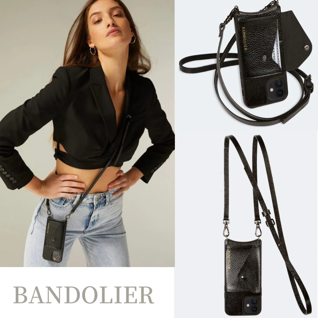 Bandolier Unisex Plain Leather Co-ord Smart Phone Cases For Women Black X Iphone12 Mini 1 Bandolier Unisex Plain Leather Co-ord Smart Phone Cases For Women Black X Iphone12 Mini