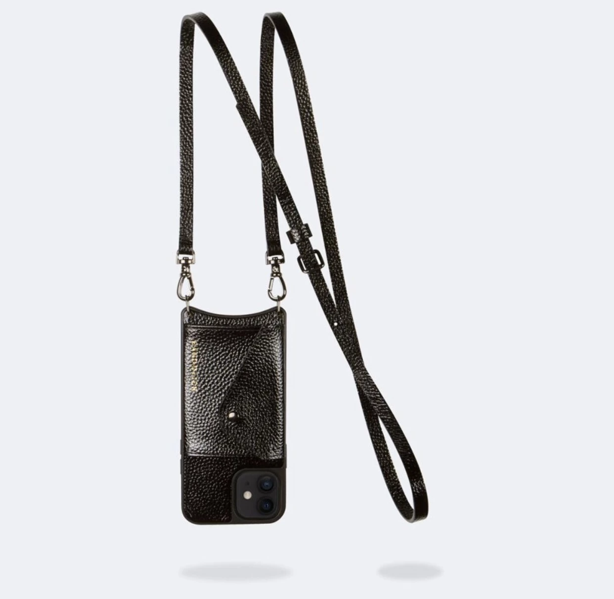 Bandolier Unisex Plain Leather Co-ord Smart Phone Cases For Women Black X Iphone12 Mini 2 Bandolier Unisex Plain Leather Co-ord Smart Phone Cases For Women Black X Iphone12 Mini - Image 2