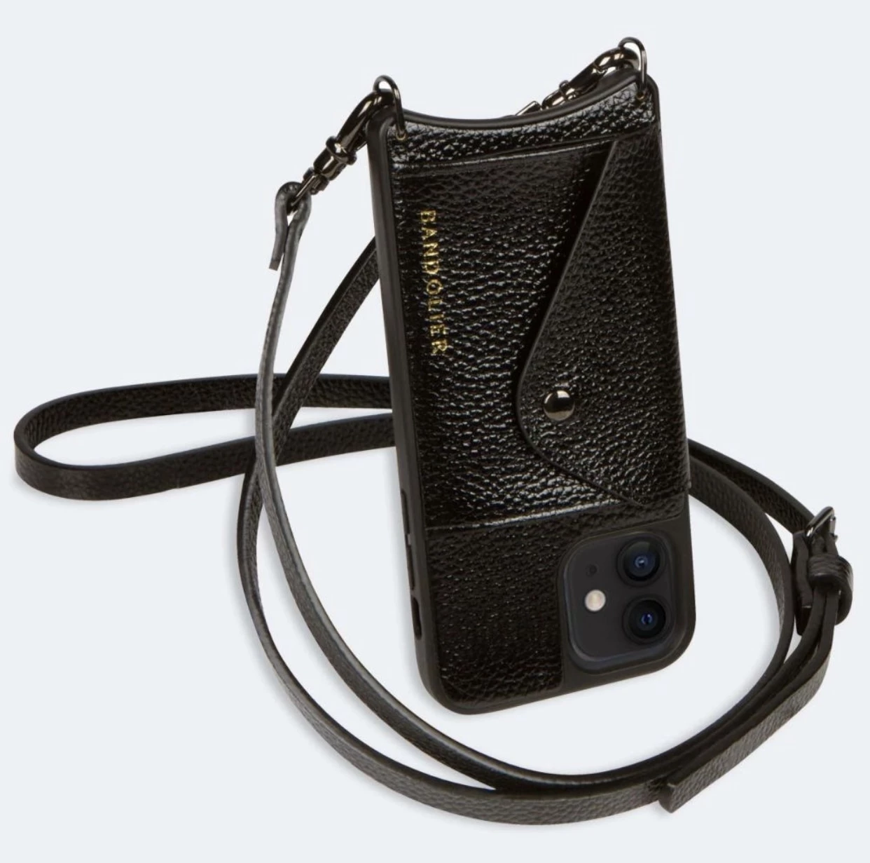 Bandolier Unisex Plain Leather Co-ord Smart Phone Cases For Women Black X Iphone12 Mini 6 Bandolier Unisex Plain Leather Co-ord Smart Phone Cases For Women Black X Iphone12 Mini - Image 6