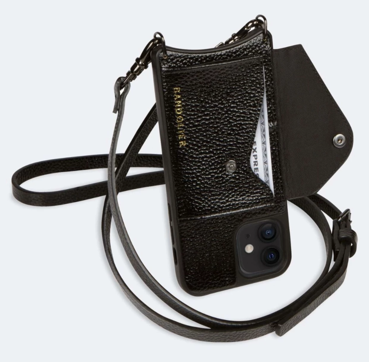 Bandolier Unisex Plain Leather Co-ord Smart Phone Cases For Women Black X Iphone12 Mini 7 Bandolier Unisex Plain Leather Co-ord Smart Phone Cases For Women Black X Iphone12 Mini - Image 7